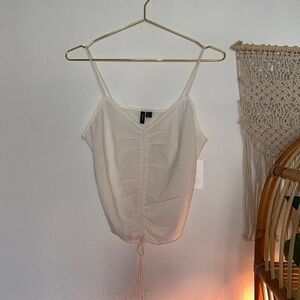 Vero Moda Cream Ruched V Neck Camisole Blouse Sz.S NWT!
